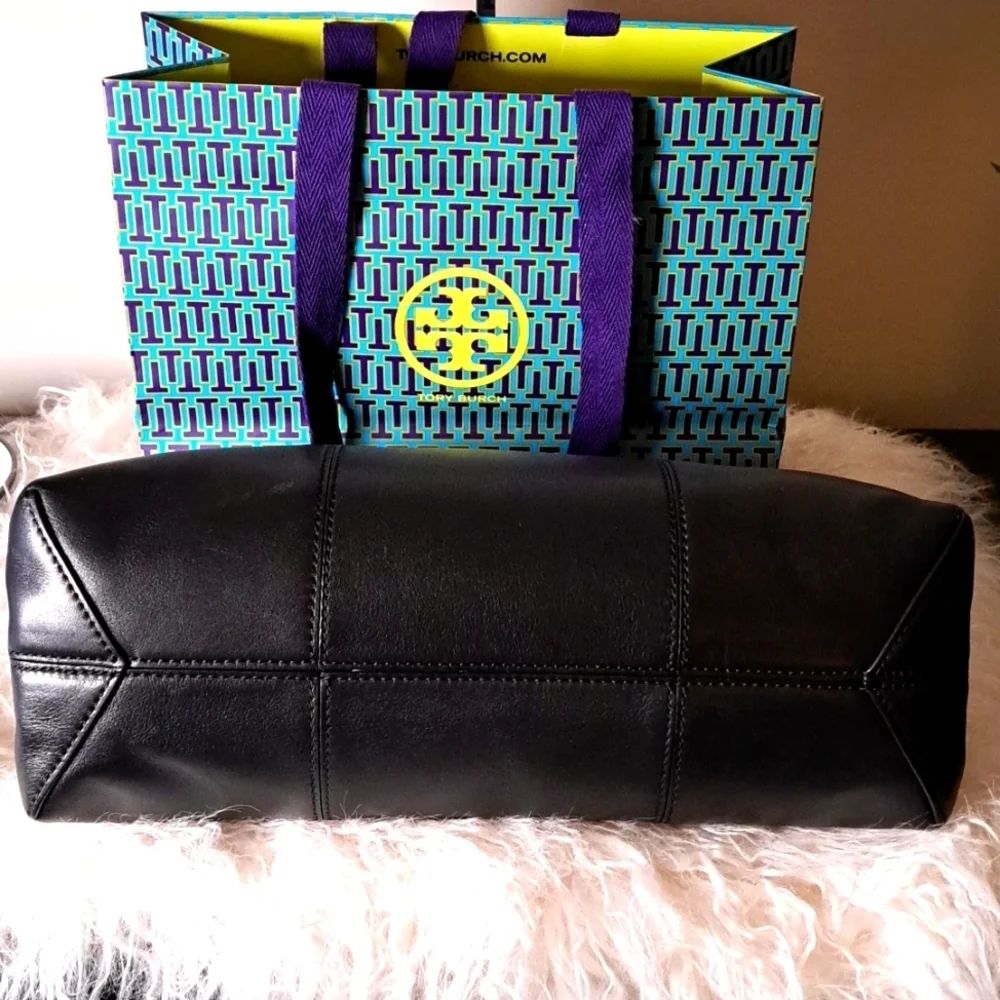 Tory Burch Black Leather Block T Top